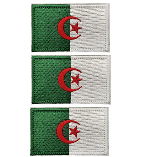 Algerien Flagge Patch Applikationen Algerien Länderflagge Bestickt Morale Taktische Militär Emblem Armband Abzeichen Dekorativer Aufnäher von APBVIHL