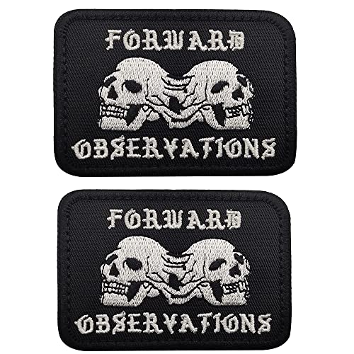 Aufnäher, Motiv: Forward Observations Group – Totenkopf-Skelett, taktische Militärmoral-Applikation – Verschluss mit Klettverschluss auf der Rückseite, dekorative Applikation von APBVIHL