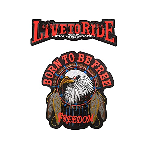 Born to Be Free Live to Ride Eagle Punk Rocker Rider Motorrad Biker Patches bestickte Nähapplikationen dekorative Abzeichen von APBVIHL