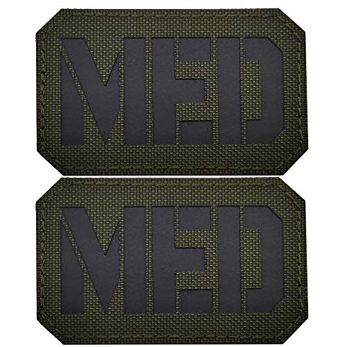 IR Infrarot MED Reflektierende Patches, Medizinischer Taktischer Moral Verschluss Haken und Schleife Rückseite Dekorative Applikationen Armband Abzeichen 3.15 x 1.97 Zoll, Bündel von 2 Stück von APBVIHL