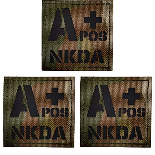 Infrarot-IR-reflektierende Patches Appliques A POS NKDA Blutgruppe Taktische Moralabzeichen Keine bekannten Arzneimittelallergien von APBVIHL