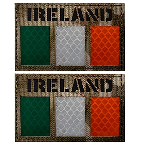 Irland-Flagge IR-Infrarot-reflektierende Aufnäher, irische internationale Länderflagge, taktische Militär-Moralembleme, Abzeichen, dekorativer Aufnäher, Applikationen von APBVIHL