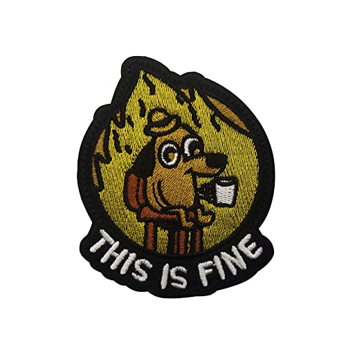 This is Fine Dog Patches Haustier Tier Bestickte Applikation Patches Tactical Military Moral Patch Applikationen Verschluss Klettverschluss Abzeichen von APBVIHL