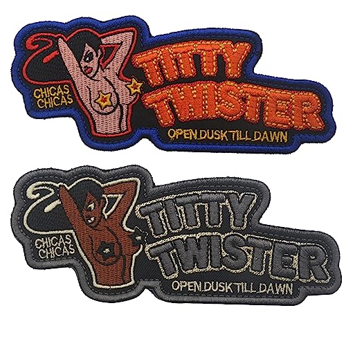 Titty Twister Chicas Bestickte Applikation Patches, Open Dusk Till Dawn Lustige Stoff Stickerei Applikationen Taktische Militär Moral Emblem Abzeichen Motorrad Biker Patch von APBVIHL