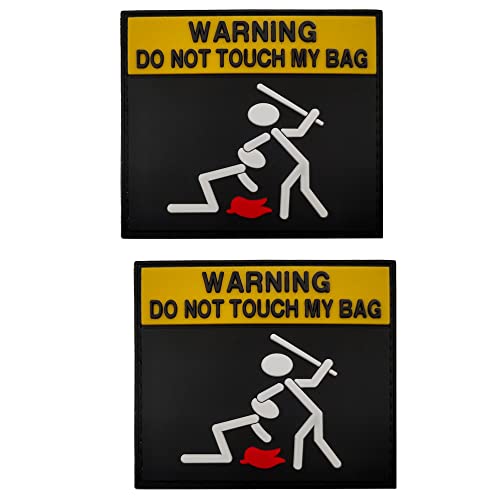 Warning Do Not Touch My Bag PVC Lustige Patches Applikationen Bestickter Aufnäher Taktische Militär Moral Kampf Armband Abzeichen von APBVIHL