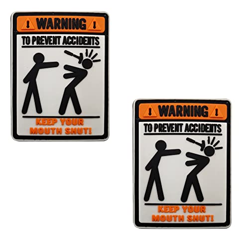 Warning to Prevent Accidents PVC Funny Patches Applikationen Embroidered Patch Tactical Military Moral Combat Armband Badges von APBVIHL