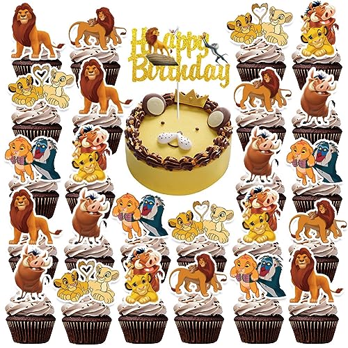 Party Cake Topper APDDHJ 25pcs Party Cake Decorations with Happy Cake Decoration Supplies Cupcake Toppers for Birthday Party DIY Birthday Cake Decorations for boy von APDDHJ