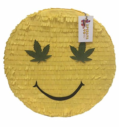 APINATA4U Emoticon-Piñata mit Hanf infundiert, 40,6 cm, für Erwachsene mit spielerischem Spaß. Ideales Partygeschenk für ein unvergessliches Erlebnis und fröhliche Momente! Let's Get Lit! von APINATA4U