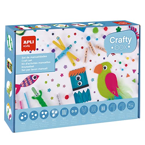 APLI Kids 19258 Crafty Box, Verschiedene Bastelmaterialien für Kinder, bunt, Talla unica von APLI Kids