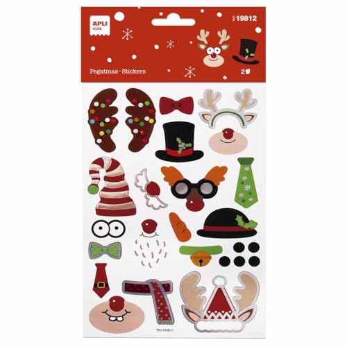 APLI Kids 19812 Weihnachts-Aufkleber, ca. 30 Stück permanent haftende Aufkleber mit glänzendem Silber-Finish, ideal für Scrapbooking, Basteln oder Dekorieren von Geschenken, Karten etc von APLI Kids