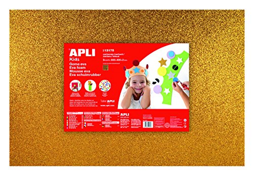 Apli Kids 600x400mm Foam Glitter Sheets - Gold (Pack of 3) von APLI Kids