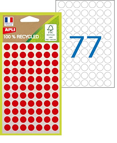 APLI 101779 Farbtabletten, 100 % recycelt, 462 Tabletten, 8 mm, Farbe: Rot von APLI