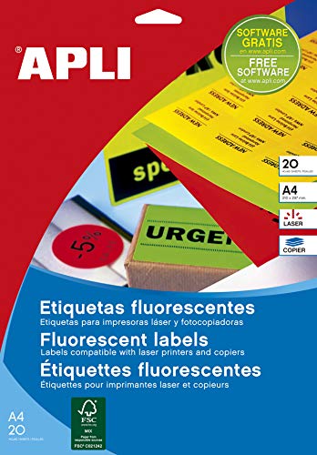 APLI 11748 Etiketten, permanent, 210,0 x 297,0 mm, 100 Blatt von APLI