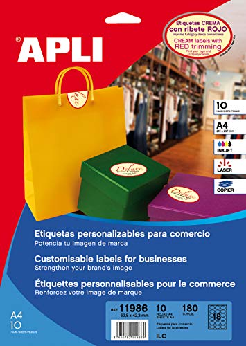 APLI 11986 Etiketten creme mit permanenter Bordüre 63,5 x 42,3 mm 10 Blatt APLI 11986 Etiketten creme mit permanenter Bordüre 63,5 x 42,3 mm 10 Blatt von APLI