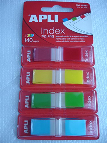 APLI Haftnotizen, Neonfarben Zickzack, Auswahl 45 x 12 mm von APLI