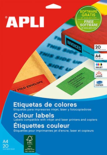 APLI 1596 Etiketten blau permanent 105,0 x 37,0 mm 20 Blatt von APLI