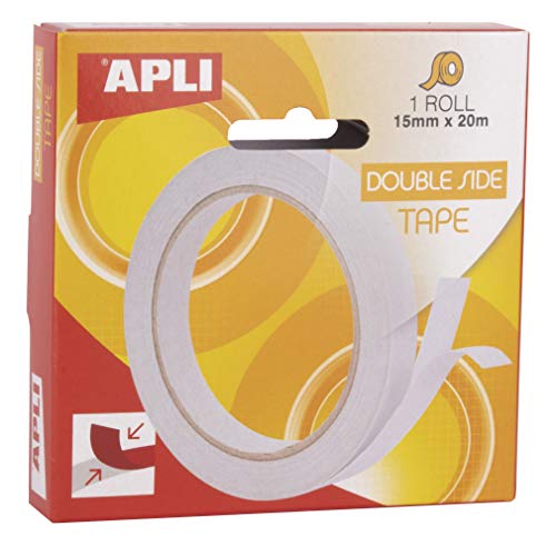 APLI 17723 Doppelseitiges Klebeband 15 mm x 20 m von APLI