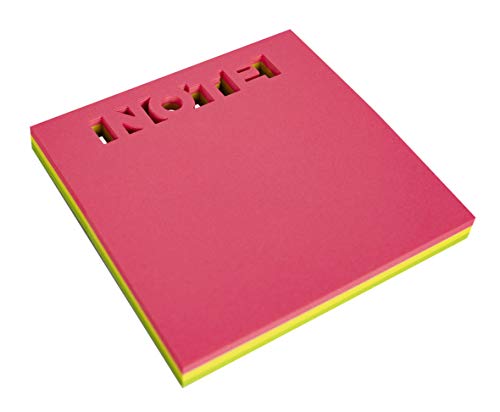 APLI 18336 Haftnotizen NOTE 75 x 75 mm, 75 Blatt, 3 verschiedene fluoreszierende Farben von APLI