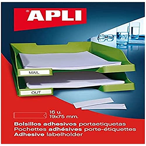 APLI 2614 - Selbstklebende Taschen für Etiketten, 55 x 102 mm, 6 Stück von APLI