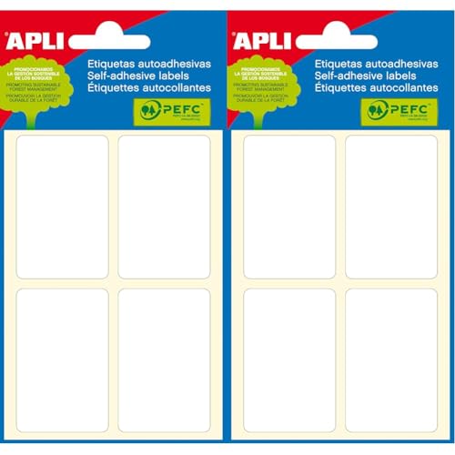 APLI 2683 Etiketten, selbstklebend, weiß, 34 x 53 mm, 6 Blatt (Packung mit 2) von APLI