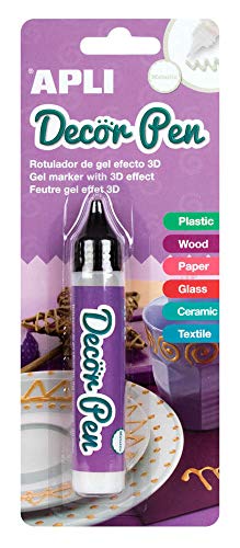 APLI - Decorpen 3D-Marker, metallisch, weiß, 1 Stück von APLI