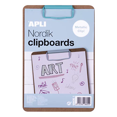 APLI Nordik Collection 18605 Clipboard aus Holz, A5, blauer Clip von APLI