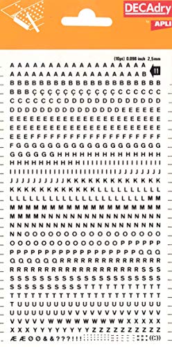 Buchstaben und Zahlen übertragbar, schwarz. Buchstaben 2,5 mm Schwarz Buchstaben und Zahlen übertragbar, schwarz. Buchstaben 2,5 mm Schwarz von APLI