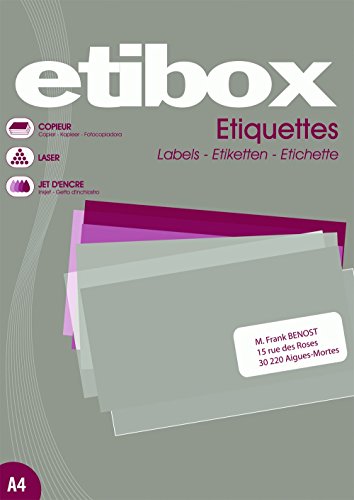 ETIBOX 119751-2400 Etiketten, selbstklebend, Weiß, Laserdrucker, Kopierer, Tintenstrahldrucker, gerade Ecken, 70 x 37 mm von APLI