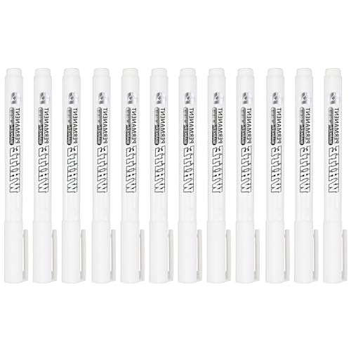 Lackstift Weiß, 12 Permanent Marker Weiß Reifenstifte Weiß Wasserfest Textilmarker Weiß Weiß Stift Wasserfest Marker Acrylstifte Weiß Acrylstifte für Steine Wasserfest für Holz Metall (Englisch) von APOMOONS