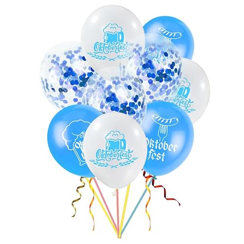 Oktoberfest Deko, 30 Stück Oktoberfest Luftballons Weiß und Blau Latexballons Heliumballon für Bayrische deko Bier Geburtstags Party Deko Ballon, lustig Dekoration Geschenk-Deko Ballon-Set von APPCRFM