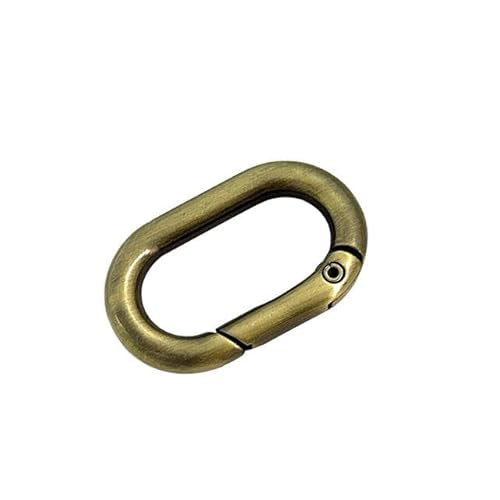 2 Stück Metall ovale Feder O-Ring zu öffnende Auslöseverschlüsse Clip Leder Handwerk Tasche verbinden Schnalle Anhänger Schlüsselanhänger Karabinerhaken Karabiner-25 mm, Bronze von APTTEK