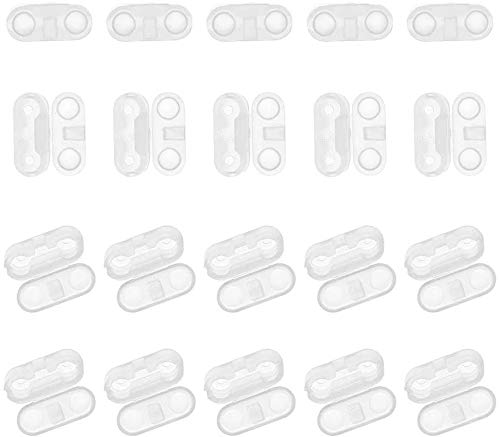 Jalousien-Kabel-Clips, 20 Stück, transparent, Kunststoff, Kugelketten-Verbindungsstücke für Haushaltsrollen, Raffrollos und vertikale Jalousien von APUXON