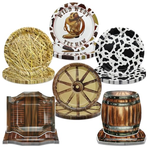 APUXXJUPA 60 Stück Western Cowboy Partyteller, 23 x 23 cm Wild West Theme Print Teller für Cowboy Baby Shower Dekorationen Western Party Dekorationen APUXXJUPA 60 Stück Western Cowboy Partyteller, 23 x 23 cm Wild West Theme Print Teller für Cowboy Baby Shower Dekorationen Western Party Dekorationen von APUXXJUPA