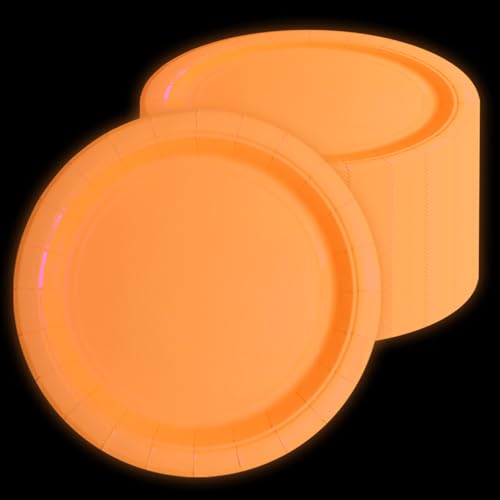 APUXXJUPA Glühen in der dunklen Neon Geburtstag Teller, 50 Pcs 23 x 23 cm Orange Bulk Pappteller Glow Partyteller für Neon Glow Party Supplies Let's Glow Party Dekorationen APUXXJUPA Glühen in der dunklen Neon Geburtstag Teller, 50 Pcs 23 x 23 cm Orange Bulk Pappteller Glow Partyteller für Neon Glow Party Supplies Let's Glow Party Dekorationen von APUXXJUPA