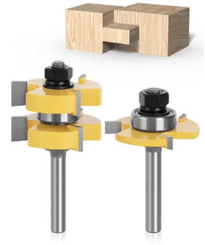 APLUS 8mm Groove und Tongue Zunge und Nut Set Router Bit Set Oberfräser Holzbearbeitung Fräsen Holzschneider Werkzeug für Graviermaschine Trimmmaschine von APlus