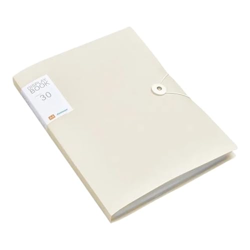 AQBH29LMX Ordner 30/60 Seiten, transparentes Einlagepapier, A4-Aktenordner, Sichtbuch, Dokumenten-Organizer, Tasche, Büro, Schulbedarf, Schreibwaren Dateiordner(Beige 30 Pages) von AQBH29LMX