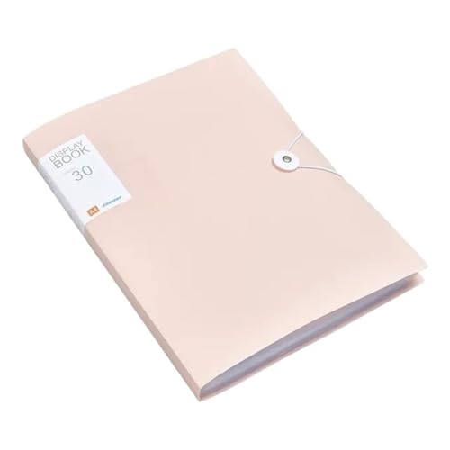 AQBH29LMX Ordner 30/60 Seiten, transparentes Einlagepapier, A4-Aktenordner, Sichtbuch, Dokumenten-Organizer, Tasche, Büro, Schulbedarf, Schreibwaren Dateiordner(Light Pink 30 Pages) von AQBH29LMX