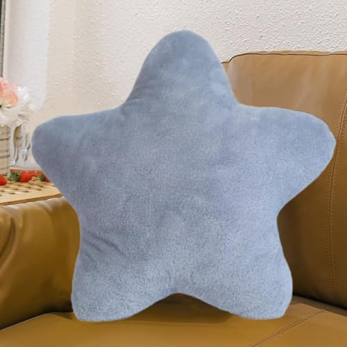 AQCQDQ Kuschelkissen Kinder, Sternkissen, Kissen Stern Kinderzimmer, Weiche Flauschiges Sternform Dekokissen für Mädchen und Jungen (Grau,30 cm) von AQCQDQ