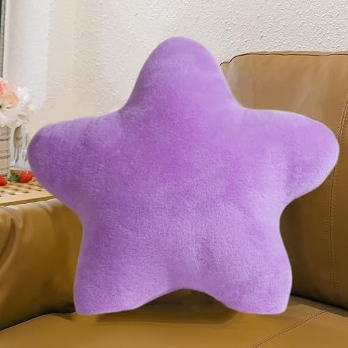 AQCQDQ Kuschelkissen Kinder, Sternkissen, Kissen Stern Kinderzimmer, Weiche Flauschiges Sternform Dekokissen für Mädchen und Jungen (Lila,30 cm) von AQCQDQ