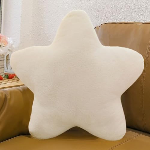 AQCQDQ Kuschelkissen Kinder, Sternkissen, Kissen Stern Kinderzimmer, Weiche Flauschiges Sternform Dekokissen für Mädchen und Jungen (Weiß,30 cm) von AQCQDQ