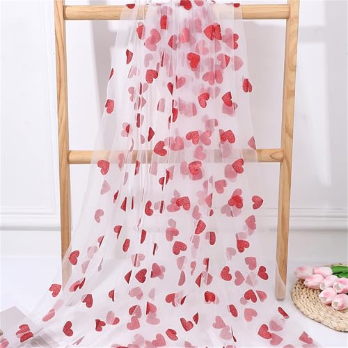 Liebe Glitzer Basteln Pailletten Tischläufer, Organza Tüllstoff Meterware, Tischläufer Rosa Abwaschbar, Für Tüll Tutu Accessoires Vorhang Gardine Hochzeit Party Von Hand Bogen (1.5x1 m,D) von AQCQDQ