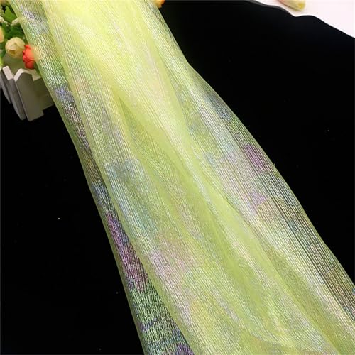 Tüll Stoff Farbverlauf, Tüllstoff Meterware, Chiffon Tischläufer Bunt Regenbogen Tüll Table Runner Abwaschbar, Hautfreundlicher Organza Stoff Hochzeit Für Hochzeit Party Kleidung (1.5x1 m,#11) von AQCQDQ