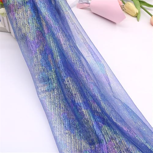 Tüll Stoff Farbverlauf, Tüllstoff Meterware, Chiffon Tischläufer Bunt Regenbogen Tüll Table Runner Abwaschbar, Hautfreundlicher Organza Stoff Hochzeit Für Hochzeit Party Kleidung (1.5x1 m,#12) von AQCQDQ