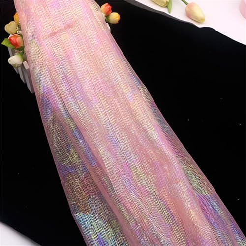 Tüll Stoff Farbverlauf, Tüllstoff Meterware, Chiffon Tischläufer Bunt Regenbogen Tüll Table Runner Abwaschbar, Hautfreundlicher Organza Stoff Hochzeit Für Hochzeit Party Kleidung (1.5x1 m,#14) von AQCQDQ