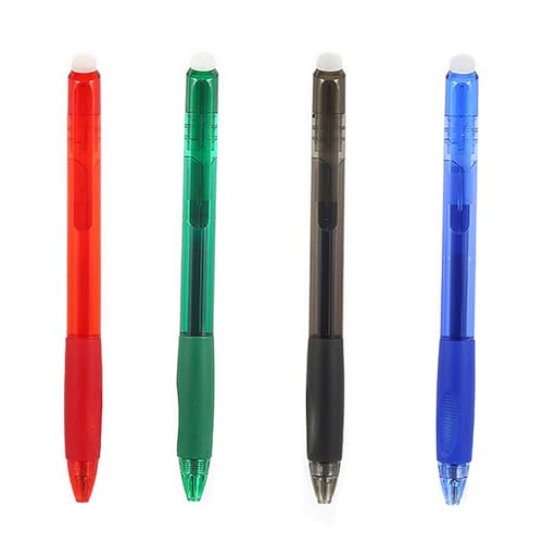 AQSQWQ Radierbarer Kugelschreiber Tintenroller, 4 Stück (Schwarz, Blau, Rot, Grün), 0.7mm Tintenroller Löschbarer Stift Gelschreiber Radierstift für Schulsachen Bürobedarf Studenten von AQSQWQ