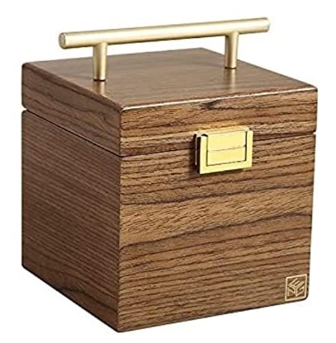 AQUETI Schmuckkoffer Schmuckkästchen 3-lagige Schmuckschatulle, Luxuriöser Großer Holz-Organizer Für Ohrringhalter, Schmuck-Aufbewahrungsbox Schmuckaufbewahrung Schmuckkasten von AQUETI