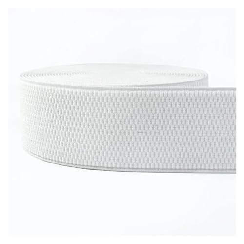 AQXYWQLL 1/2/3/5 Meter 2,5–10 cm Polyester-Gummiband for Nähen von Rock, Gürtel, Bund, Stretch-Gurtband, DIY-Kleidungszubehör(White,1METER_100MM) von AQXYWQLL