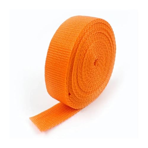 AQXYWQLL 10 Meter 20–50 mm Polypropylen-Gurtband, Rucksackgurte, Handtaschenbänder, Gürtelband, DIY-Kleidungs-Nähzubehör(20Orange,50mm) von AQXYWQLL