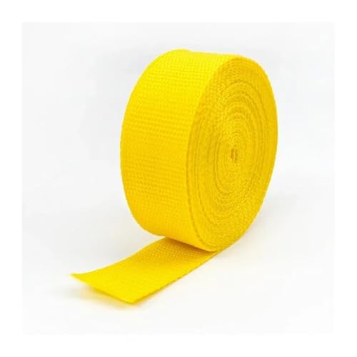 AQXYWQLL 10 Meter 20–50 mm Polypropylen-Gurtband, Rucksackgurte, Handtaschenbänder, Gürtelband, DIY-Kleidungs-Nähzubehör(49Yellow,32mm) von AQXYWQLL