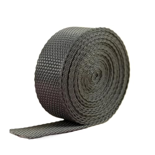 AQXYWQLL 10 Meter 20–50 mm Polypropylen-Gurtband, Rucksackgurte, Handtaschenbänder, Gürtelband, DIY-Kleidungs-Nähzubehör(5DarkGray,20mm) von AQXYWQLL